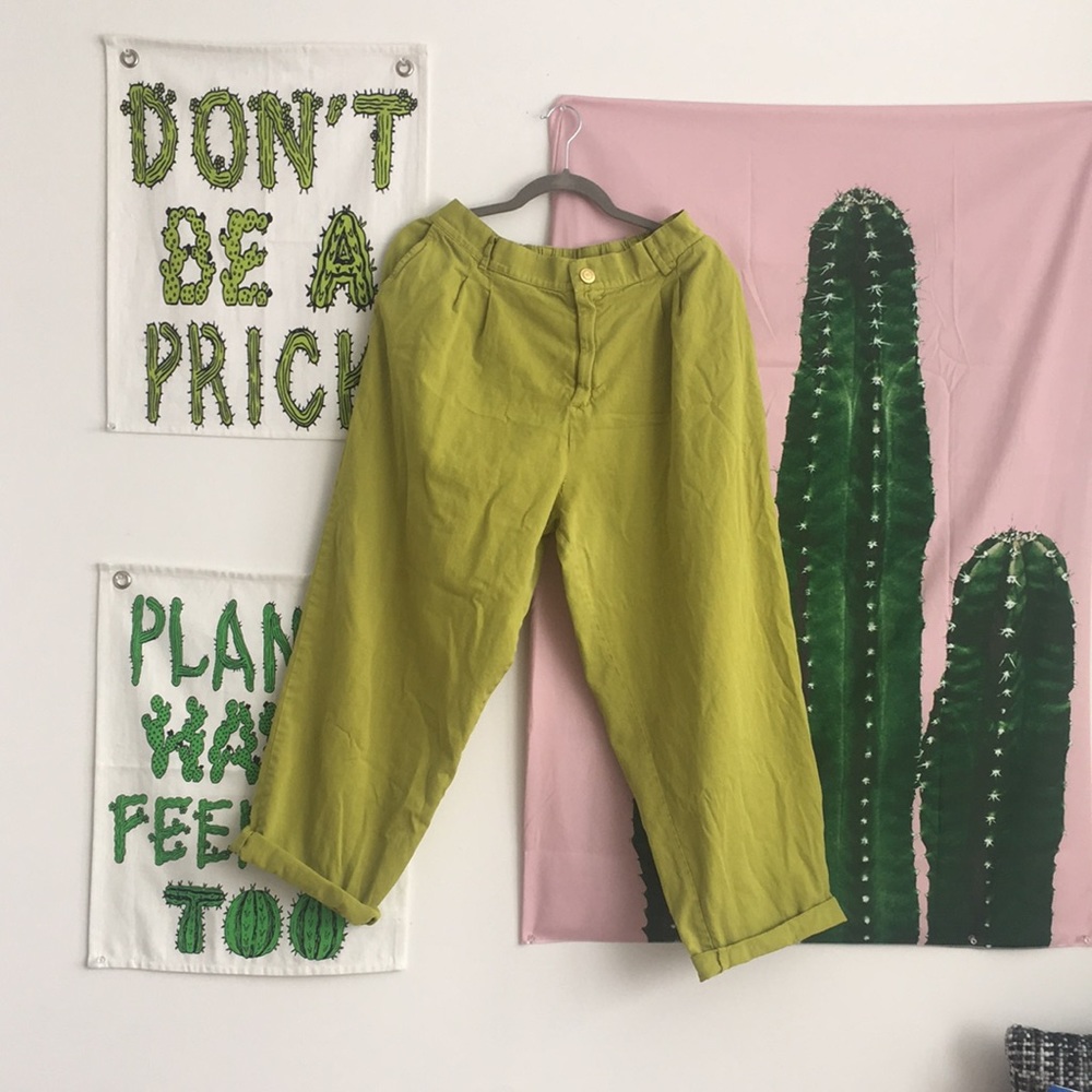 Split-pea Green Big Bud Press Pants (Unisex)